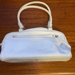 Vintage White leather shoulder bag